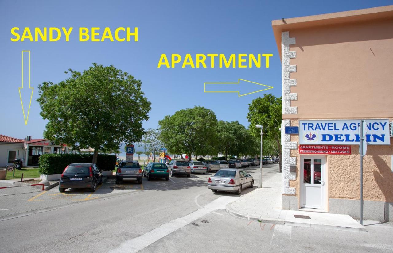 Ap Punta Next To Sandy Beach, Apartment With Garden Omiš Kültér fotó